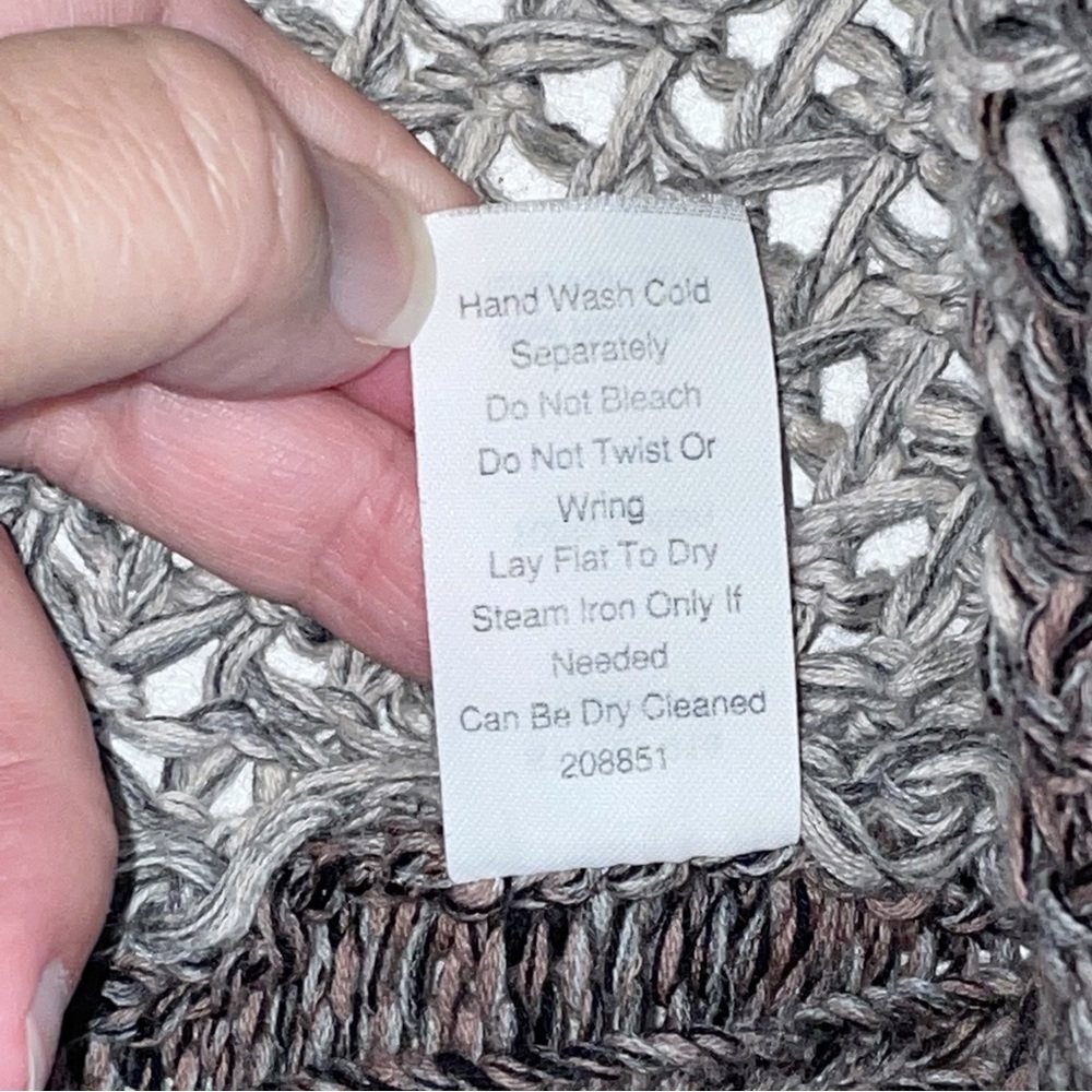 CAbi | Shadow Circle Grey Open Chunky Knit Sweater Cardigan Women’s Size Small - Picture 6 of 8